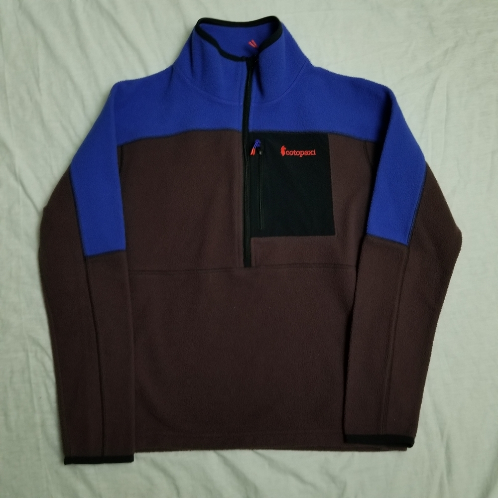 Cotopaxi Abrazo Fleece Jacket Half Zip Blue Brown Women's Size Medium